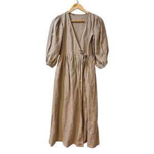 Elegant Tan Midi Dress